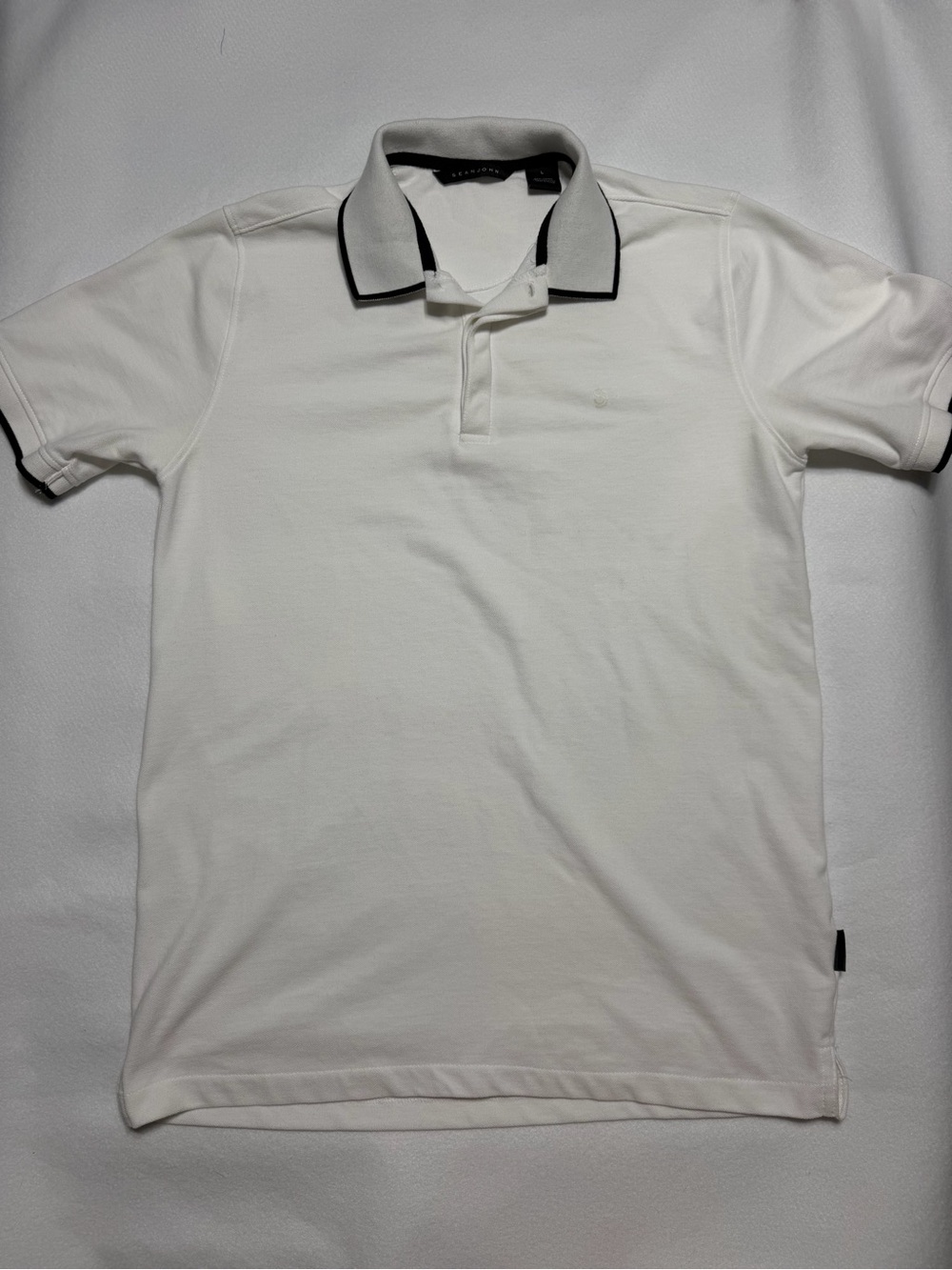 Sean John White Polo with Black Edge Trim
